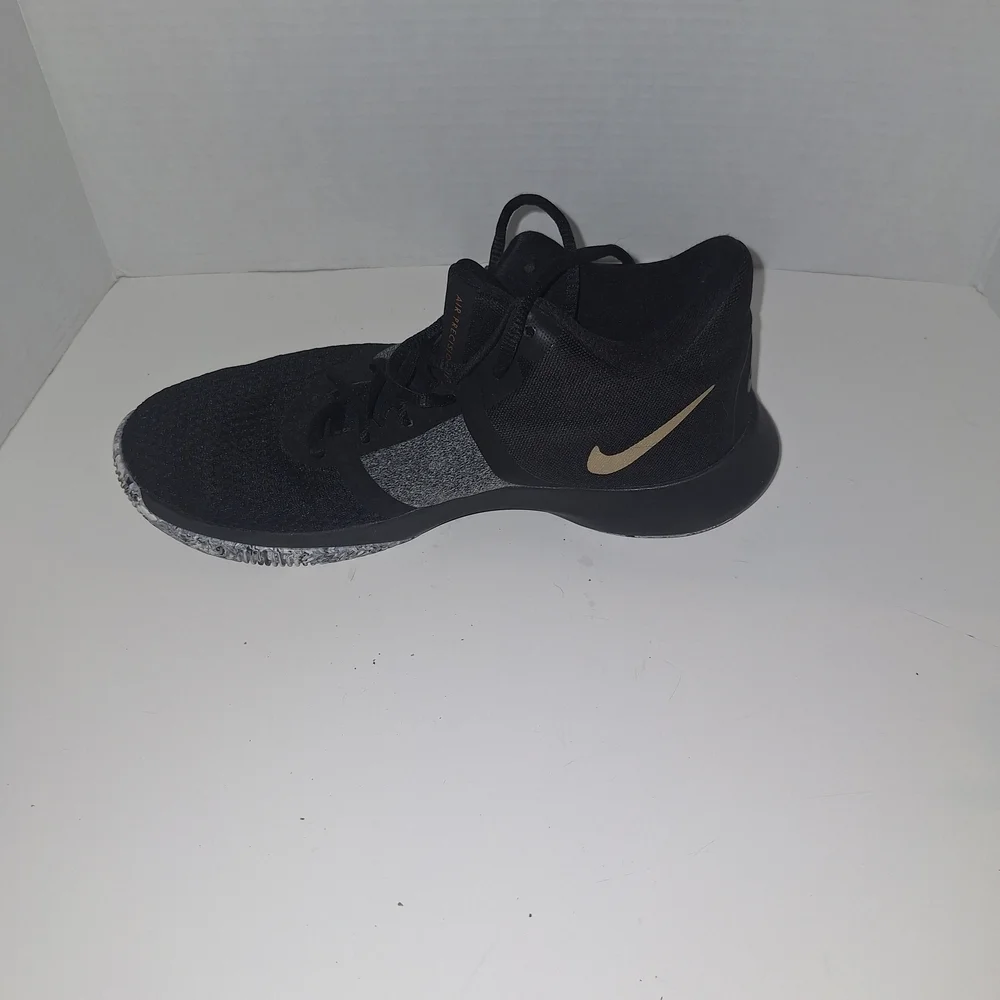 Nike Black and Gray Sneakers with Gold Swoosh
